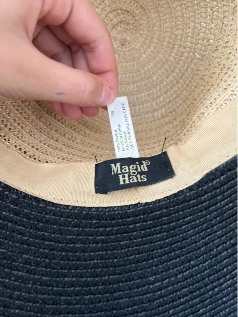 Magid hats Vera Women’s Midnight Straw Hat Beach Sun Floppy Hat black beige